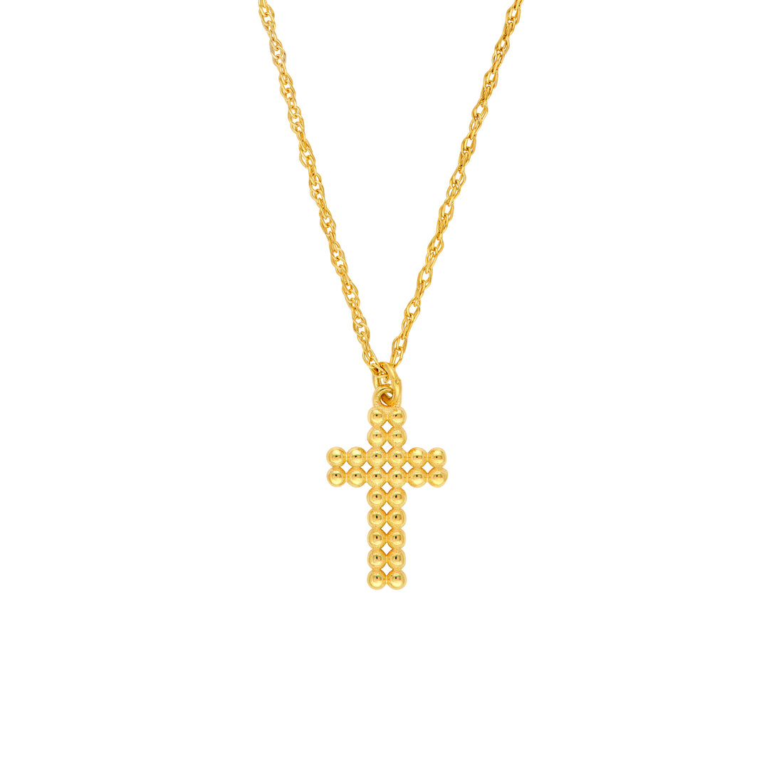 So You Puffy Beaded Cross Necklace