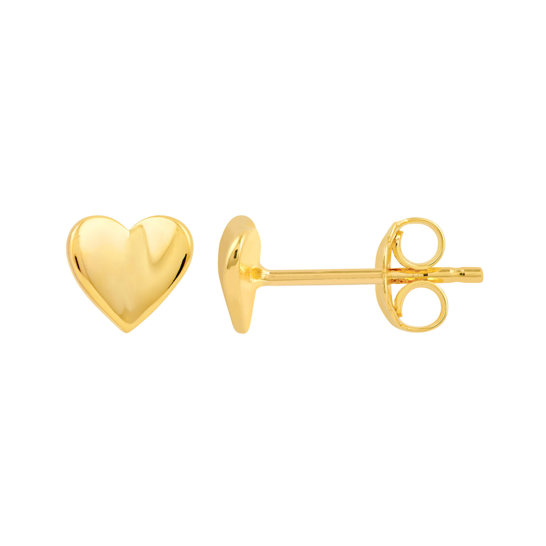 Puffy Folded Heart Stud Earrings