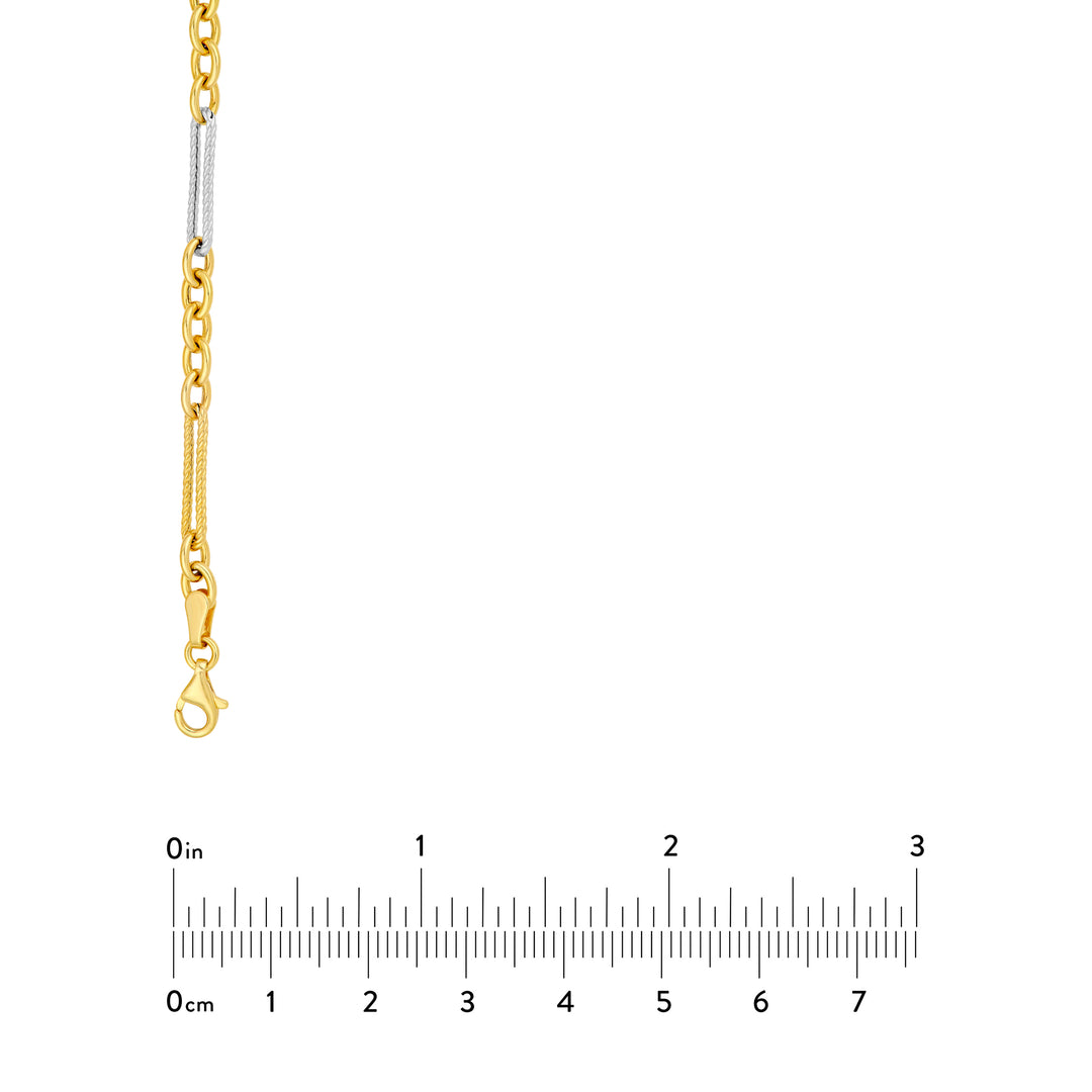 Two-Tone 5+1 Twist Link Necklace