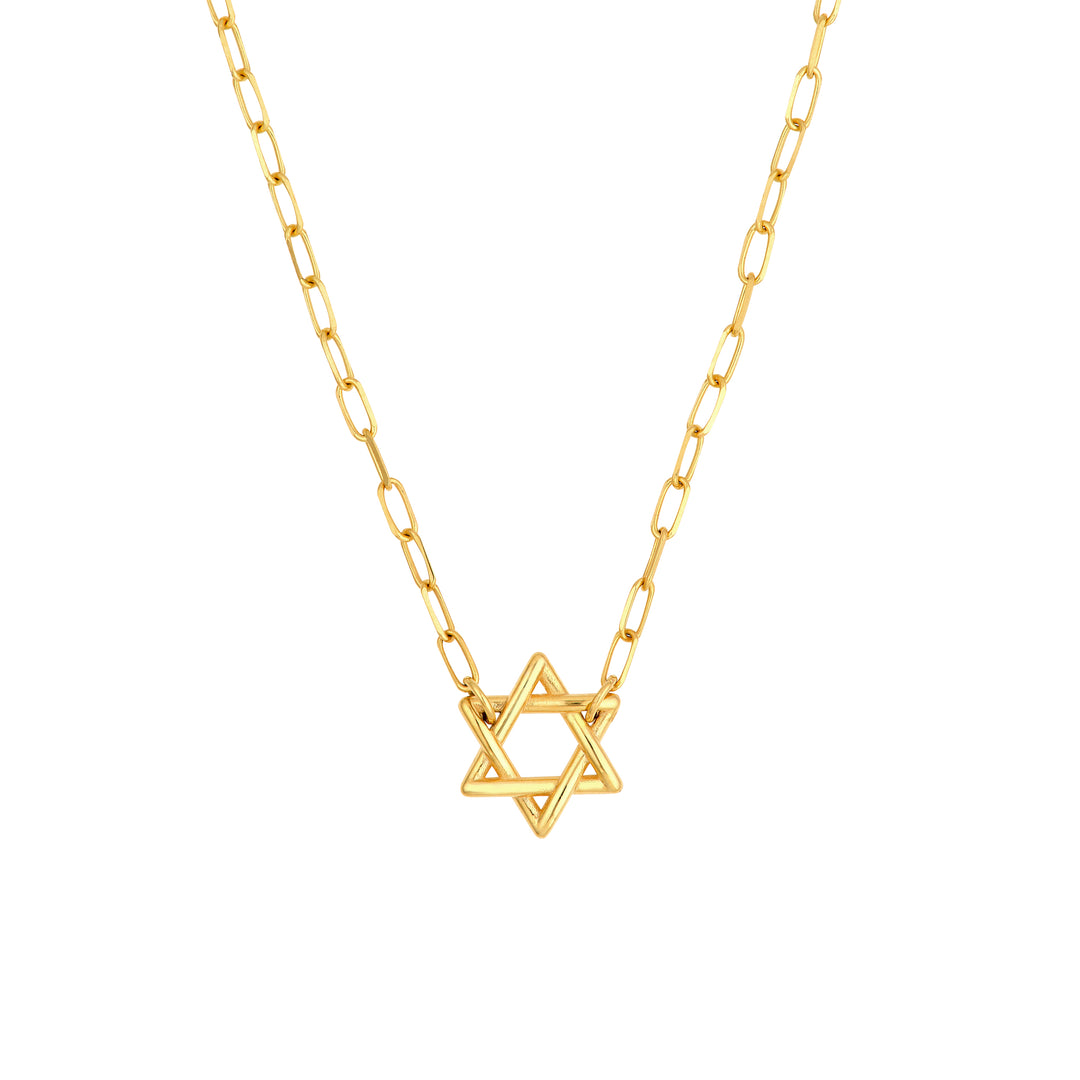 Star of David Paper Clip Necklace