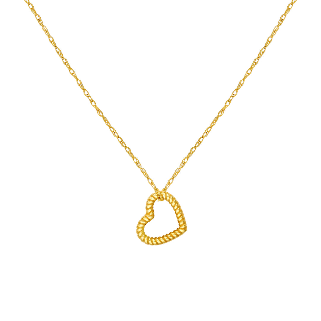 Twist Open Heart Rope Necklace
