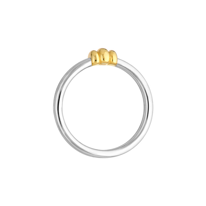 Two-Tone Triple Puff Knot Band Ring