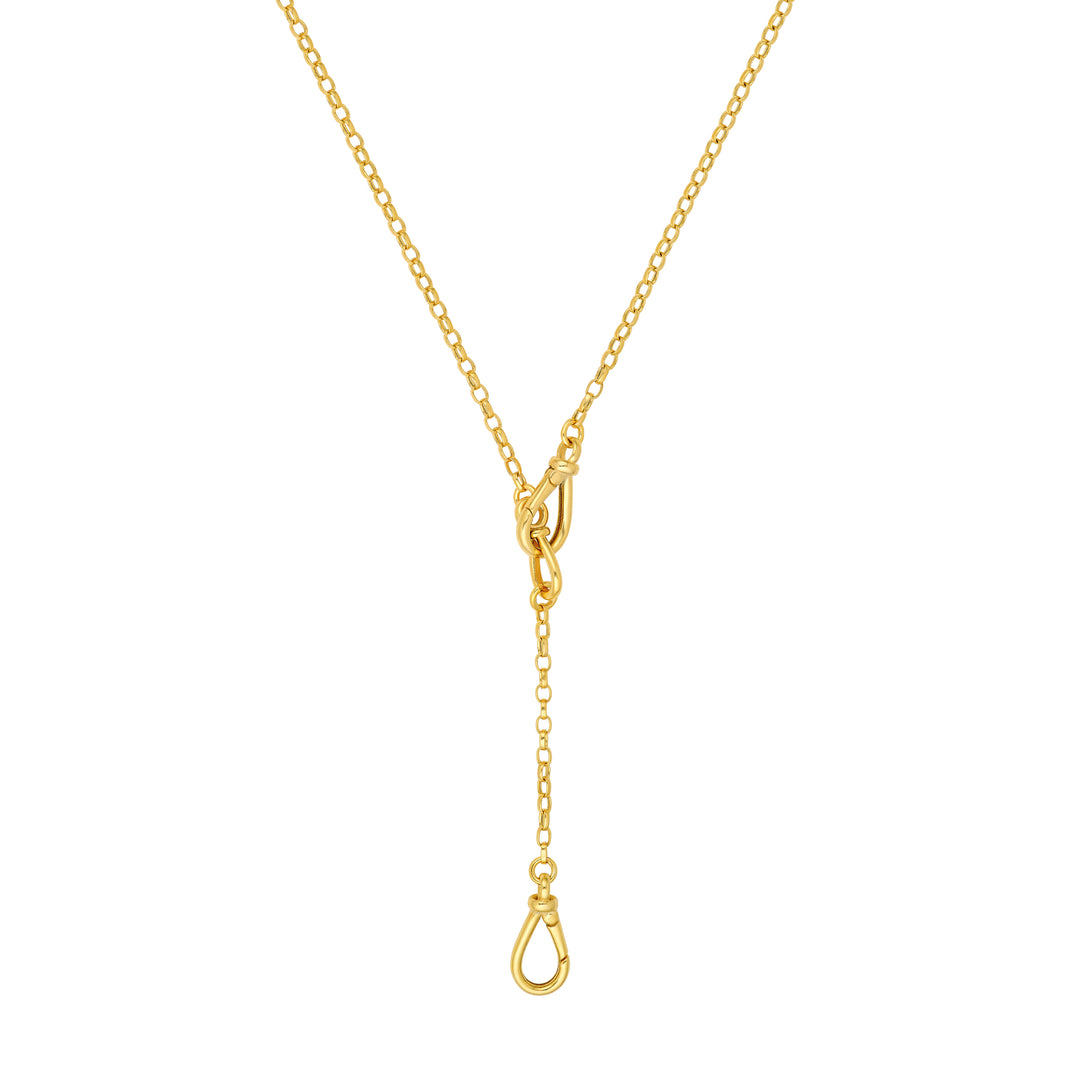 Teardrop Push Lock Lariat Necklace