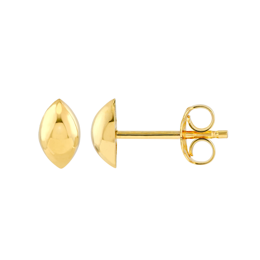 Rounded Marquise Shape Stud Earrings