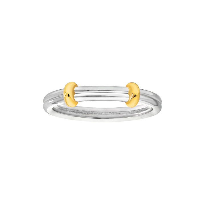 Two-Tone Double Bead Band Ring
