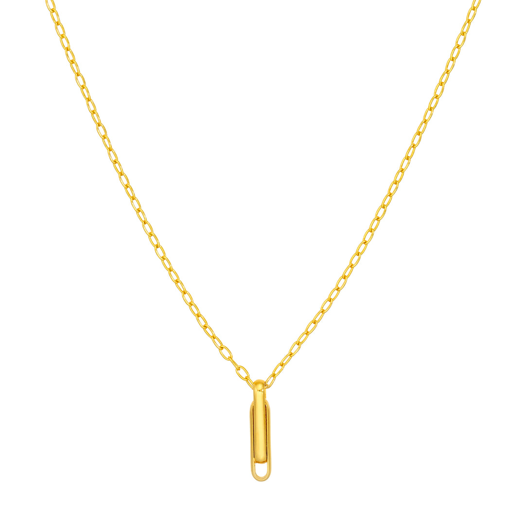 Interlocking Paper Clip Pendant Necklace
