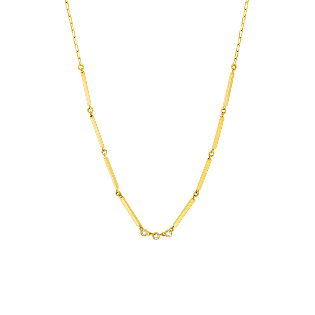 1/5tcw Diamond Trio Bar Necklace