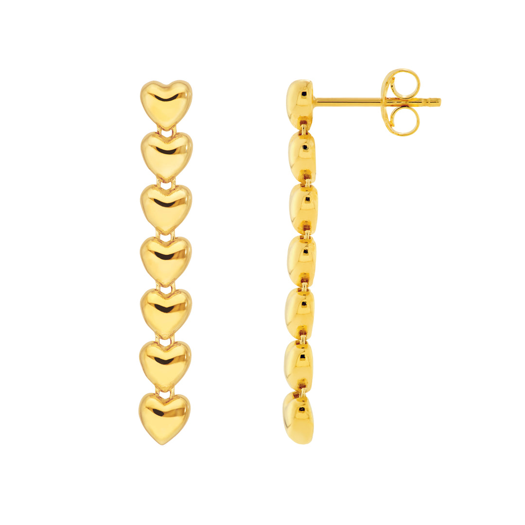 Puffy Heart String Dangle Earrings