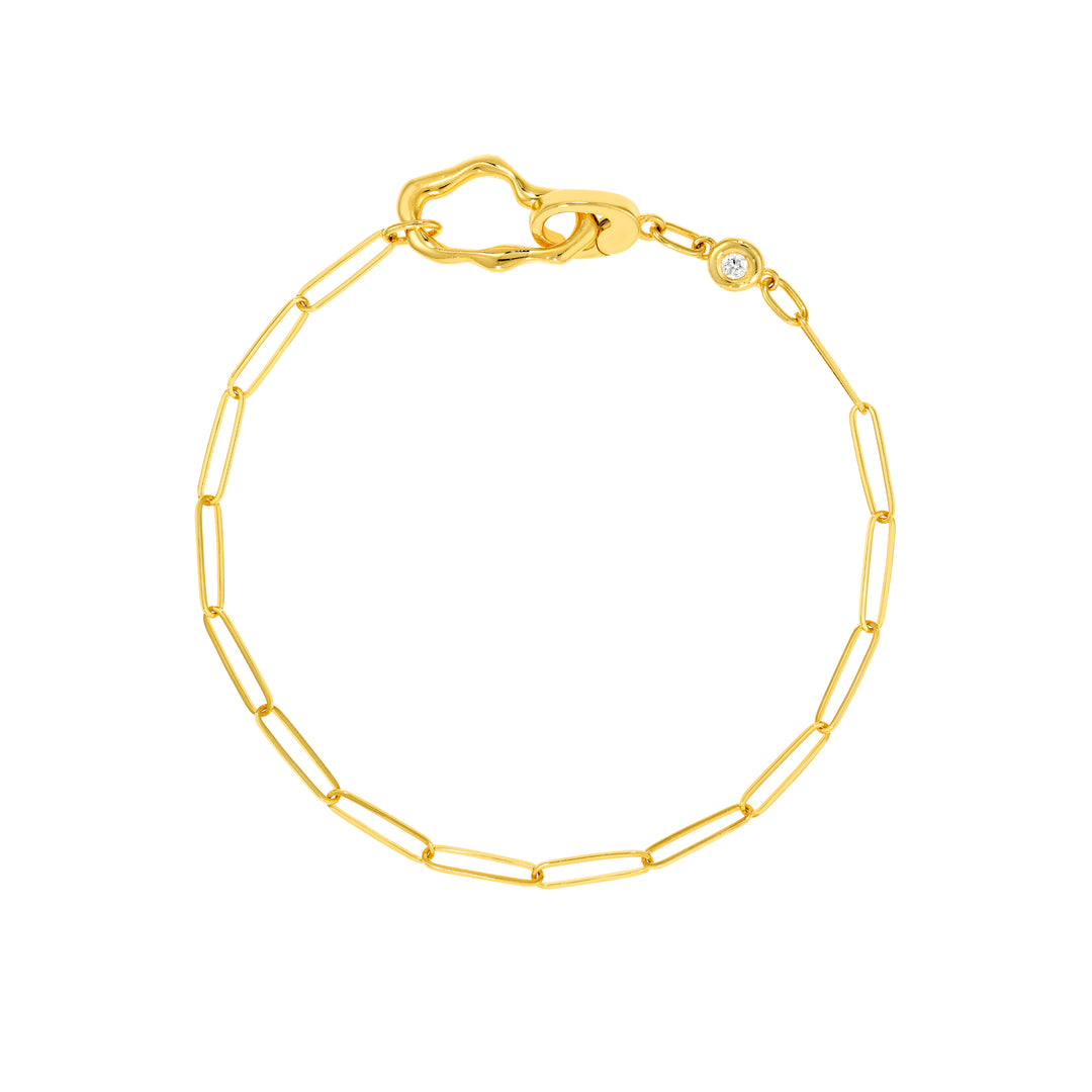 Organic Diamond Paper Clip Bracelet