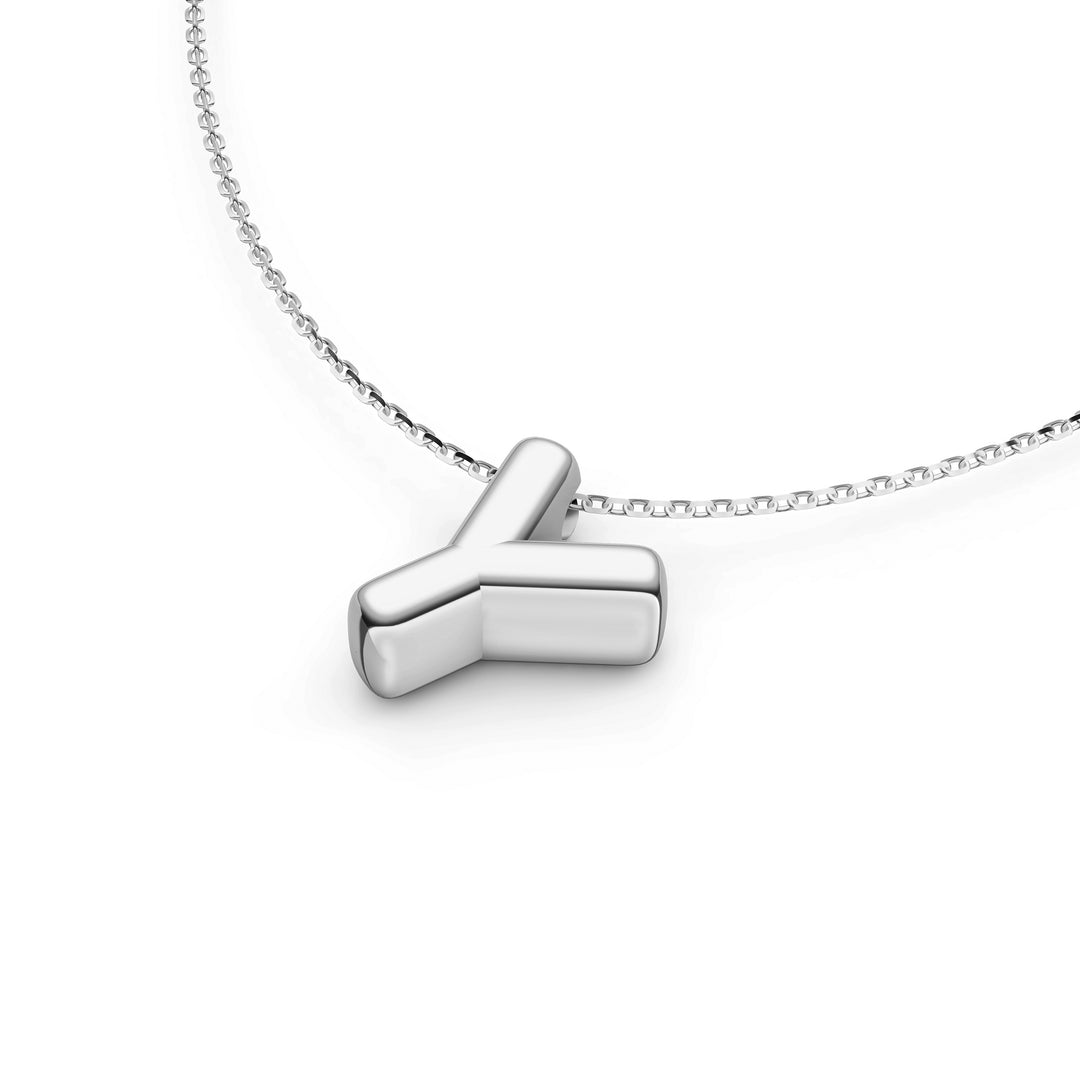 Puffy Bubble Initial ‘Y’ Necklace