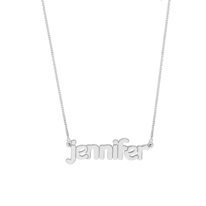 5mm Bubble Font Nameplate Necklace