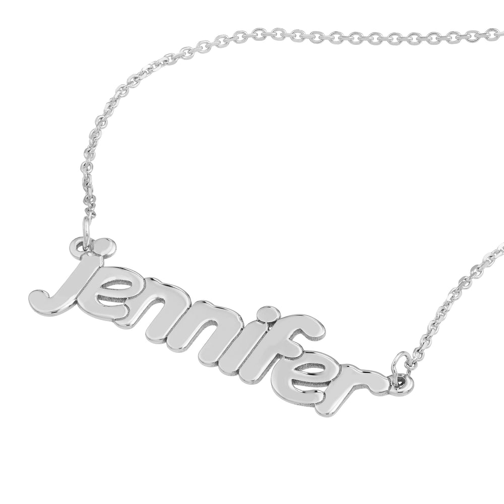 5mm Bubble Font Nameplate Necklace