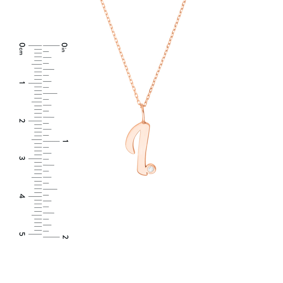 Script I with Diamond Bezel Necklace