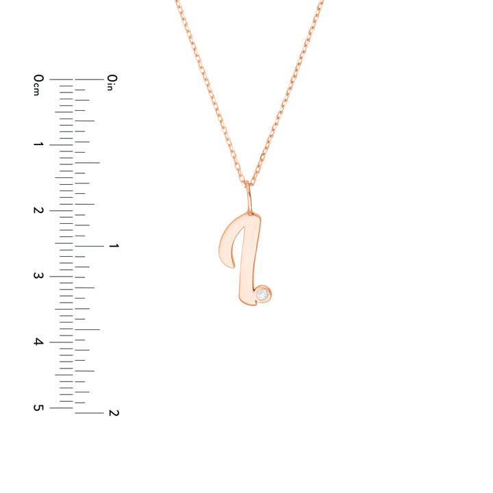 Script I with Diamond Bezel Necklace