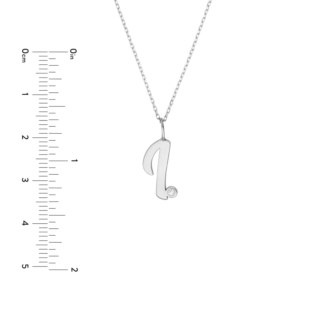 Script I with Diamond Bezel Necklace