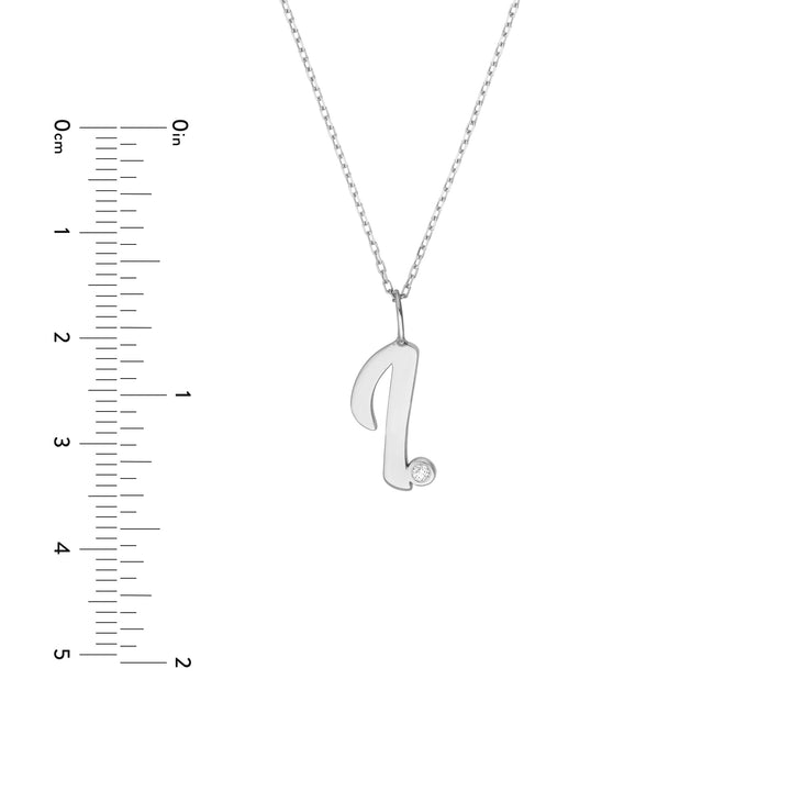 Script I with Diamond Bezel Necklace