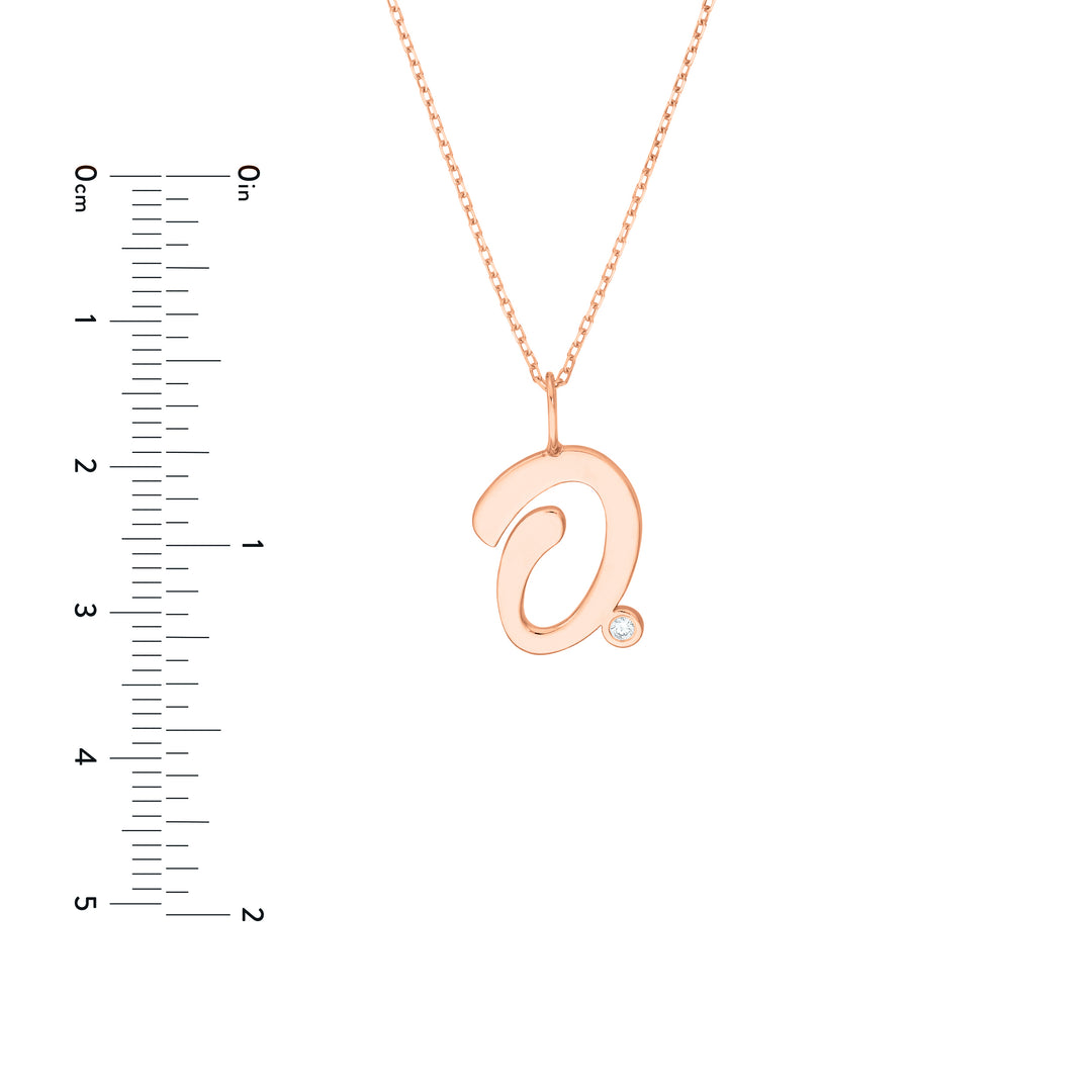 Script O with Diamond Bezel Necklace
