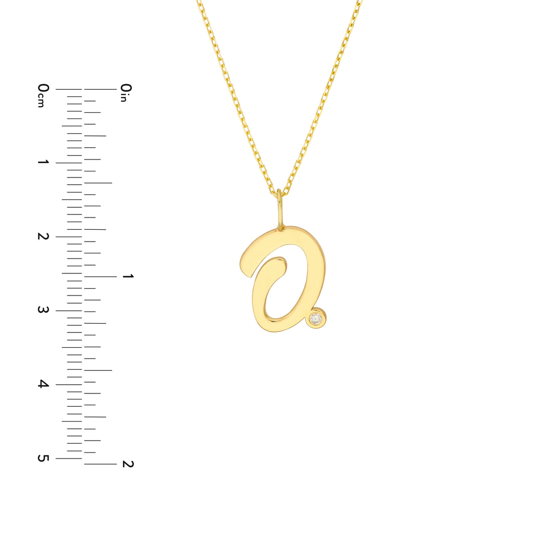 Script O with Diamond Bezel Necklace