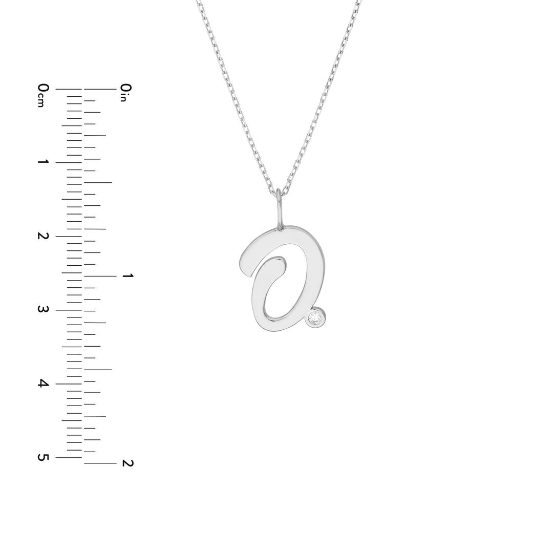 Script O with Diamond Bezel Necklace