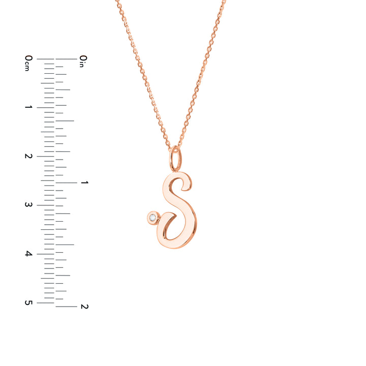 Script S with Diamond Bezel Necklace