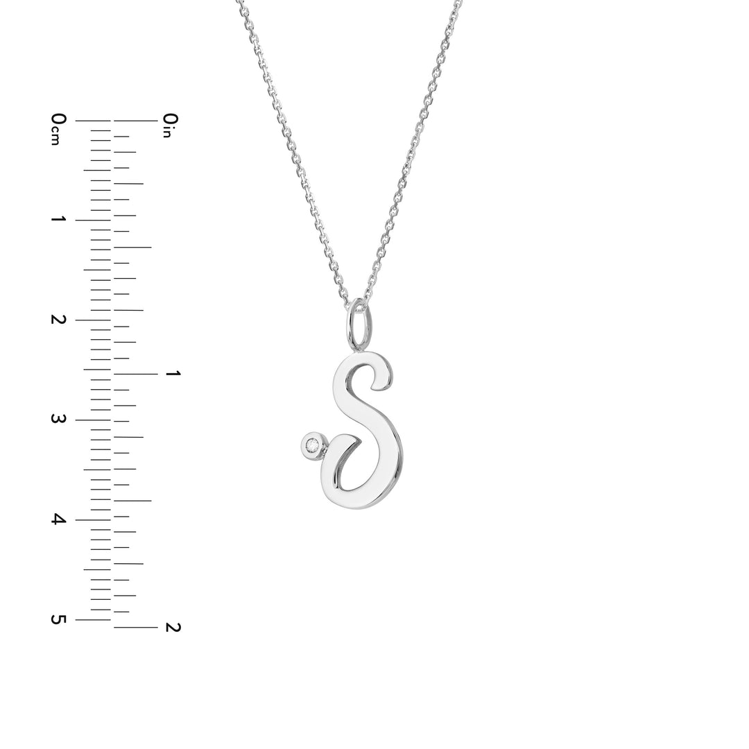 Script S with Diamond Bezel Necklace