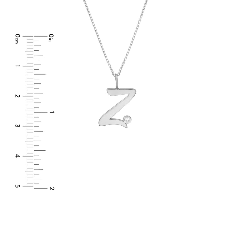 Script Z with Diamond Bezel Necklace
