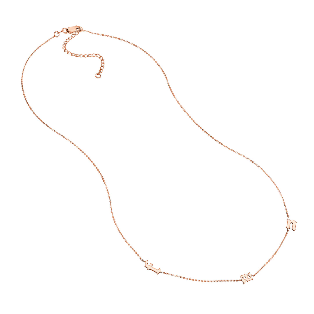 Gothic Initials Station Necklace