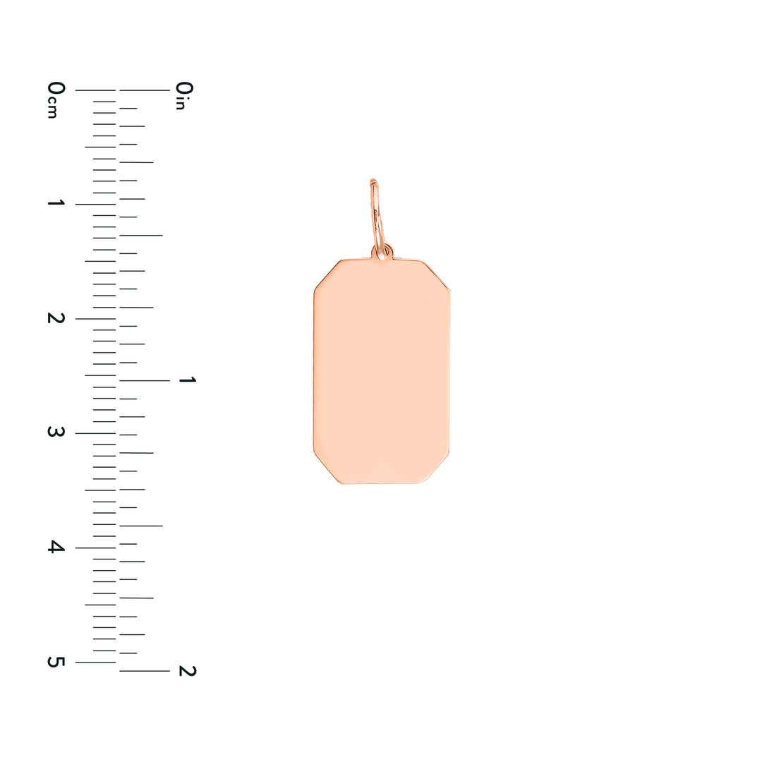 Cutoff Rectangular Engravable Charm