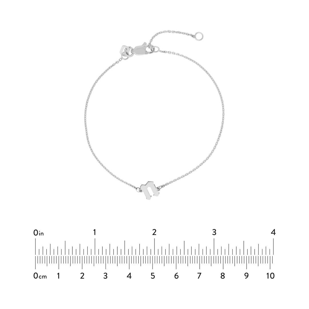 Slanted Gothic Initial Bracelet