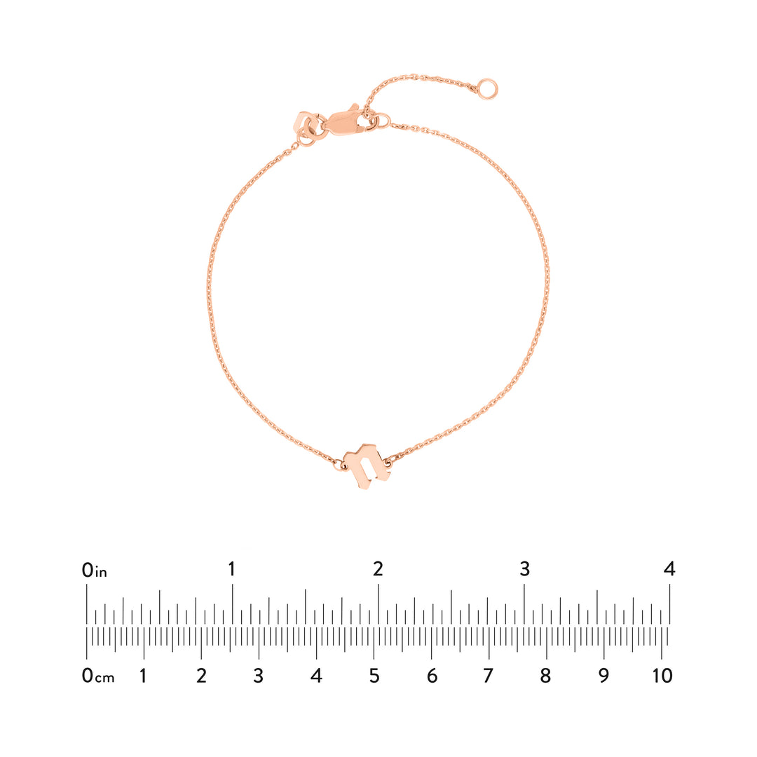 Slanted Gothic Initial Bracelet