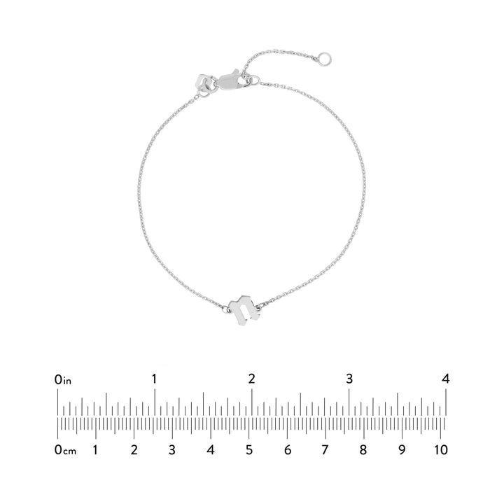Slanted Gothic Initial Bracelet
