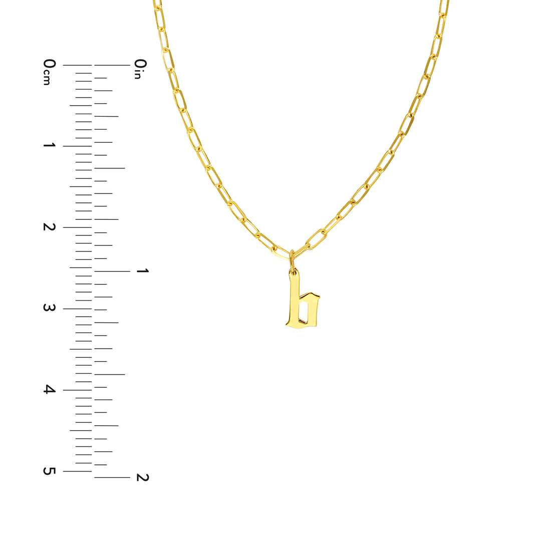 Gothic Initial Paper Clip Necklace