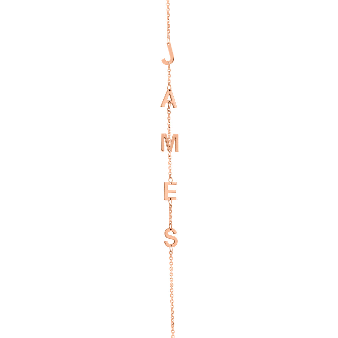 Block Initials Adjustable Bracelet