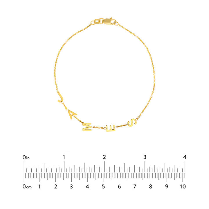 Block Initials Adjustable Bracelet