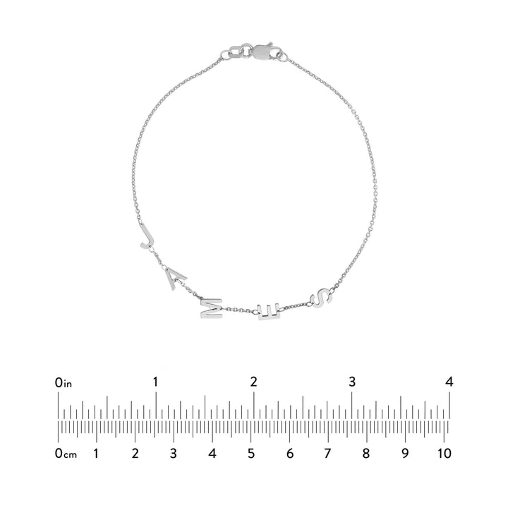 Block Initials Adjustable Bracelet