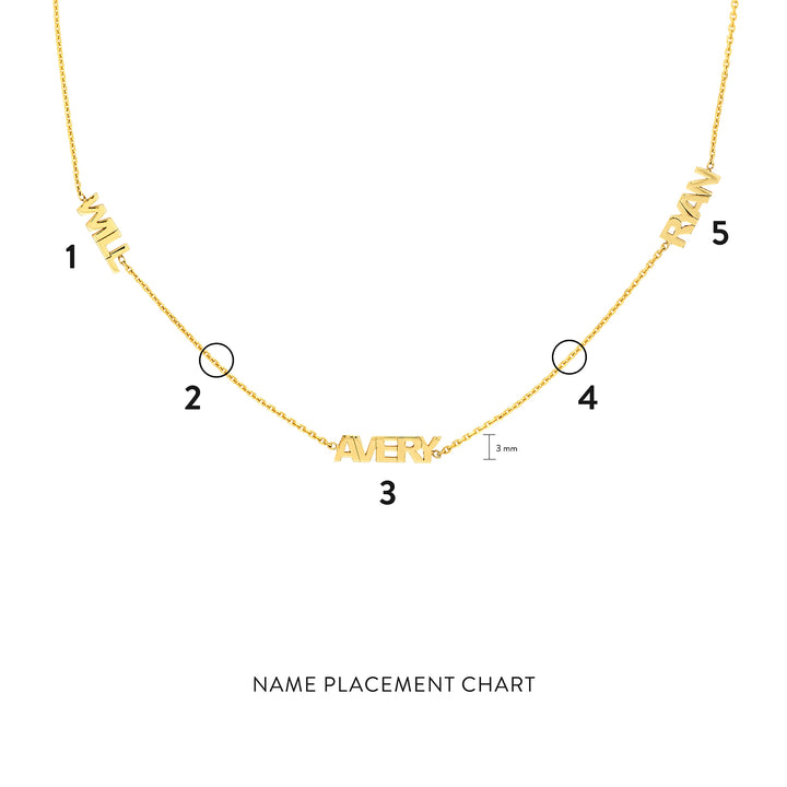 Mini Block Nameplate Station Necklace