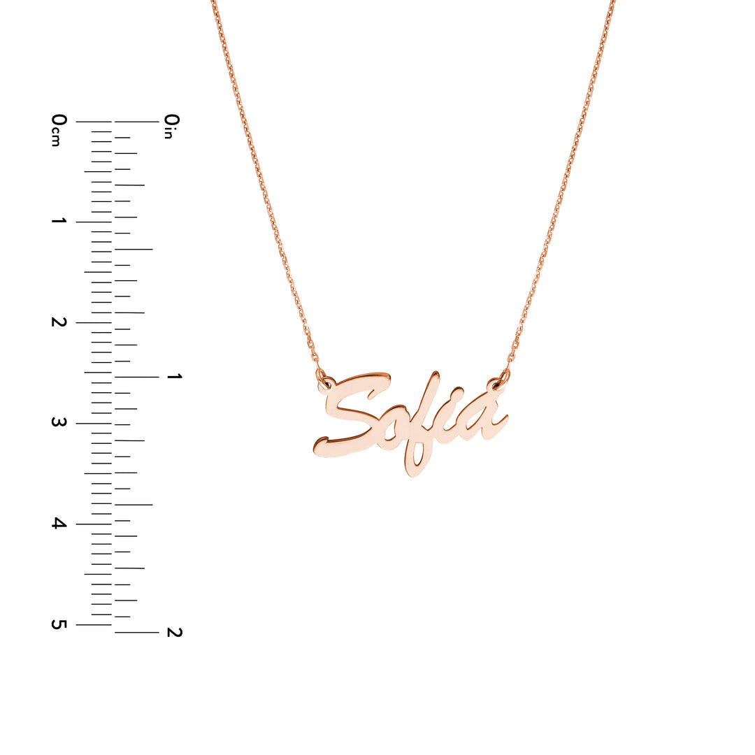 5mm Brush Font Nameplate Necklace