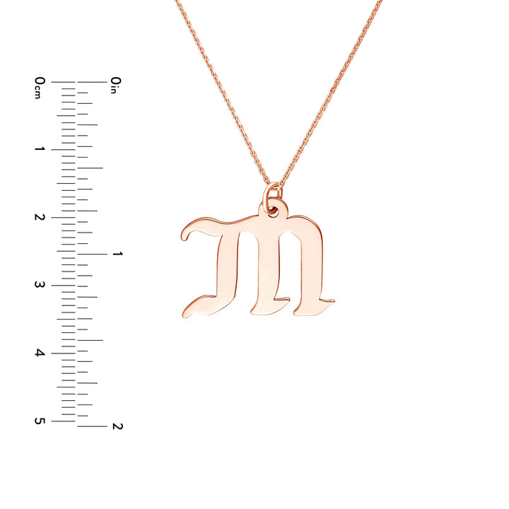 Gothic Initial Pendant Necklace