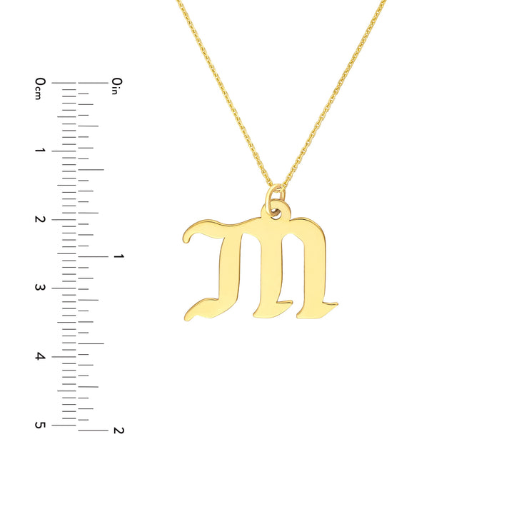 Gothic Initial Pendant Necklace