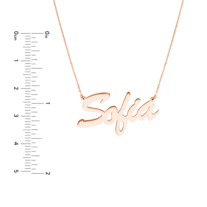 7mm Brush Font Nameplate Necklace