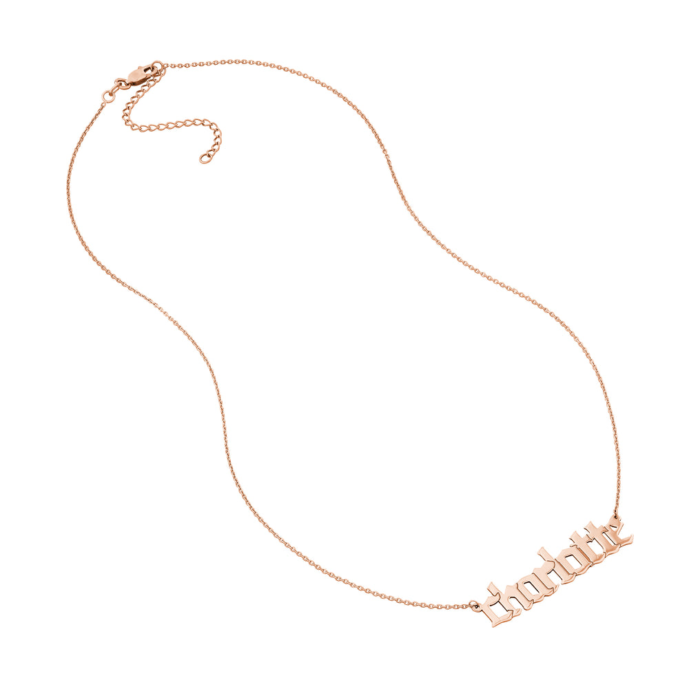5mm Gothic Nameplate Necklace