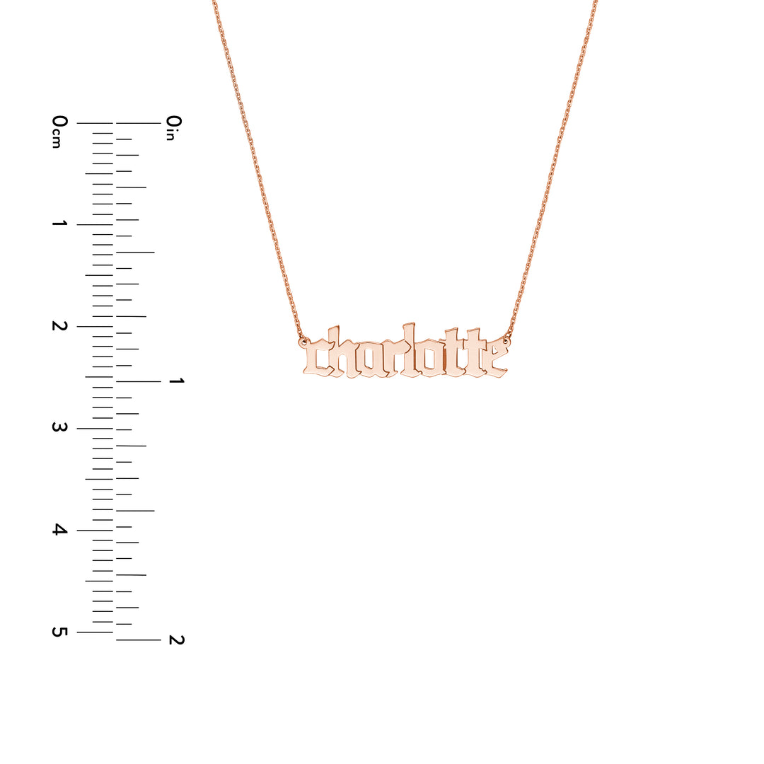 5mm Gothic Nameplate Necklace