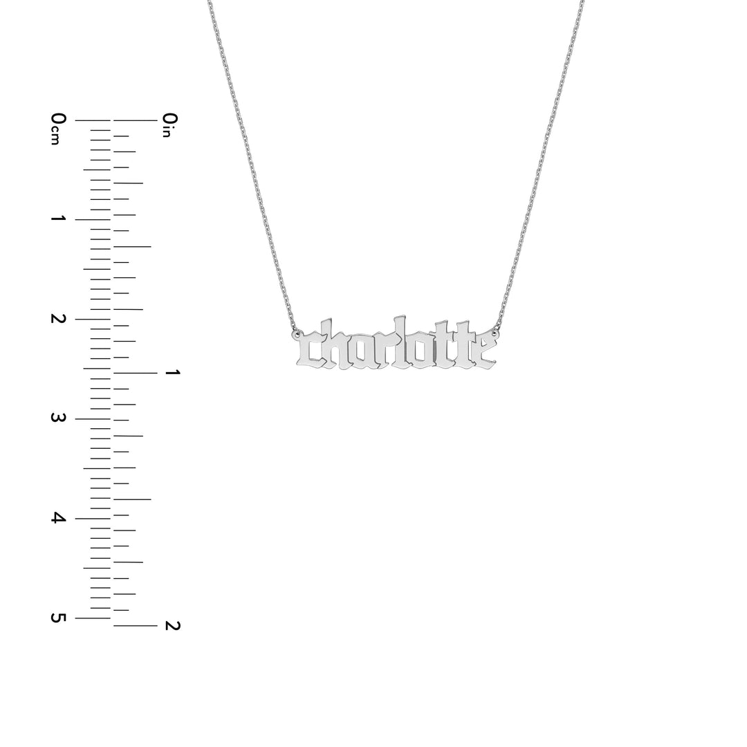 5mm Gothic Nameplate Necklace