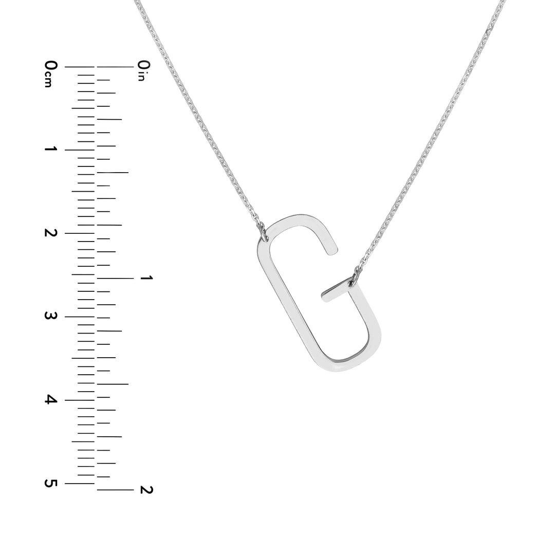 Sideways Block Initial Necklace