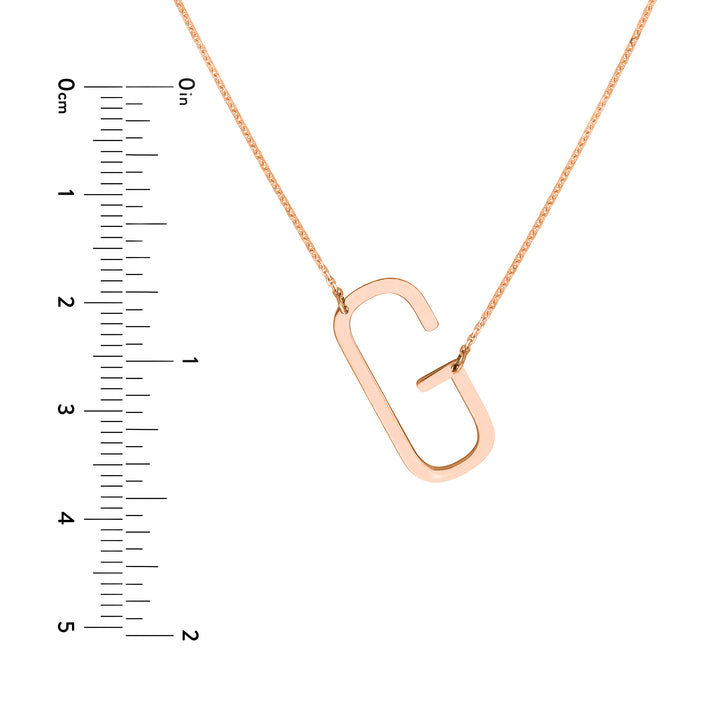 Sideways Block Initial Necklace