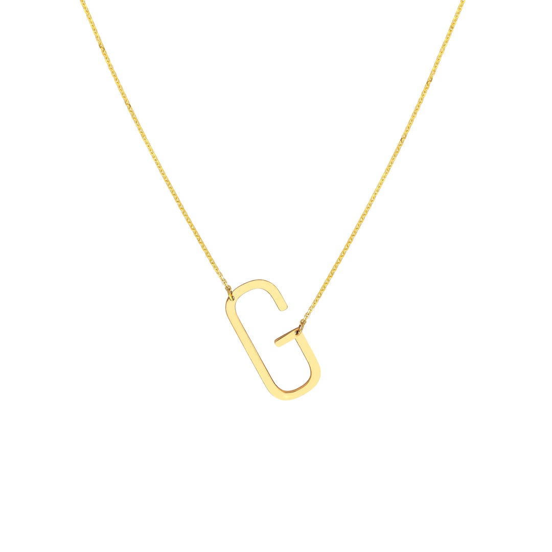 Sideways Block Initial Necklace
