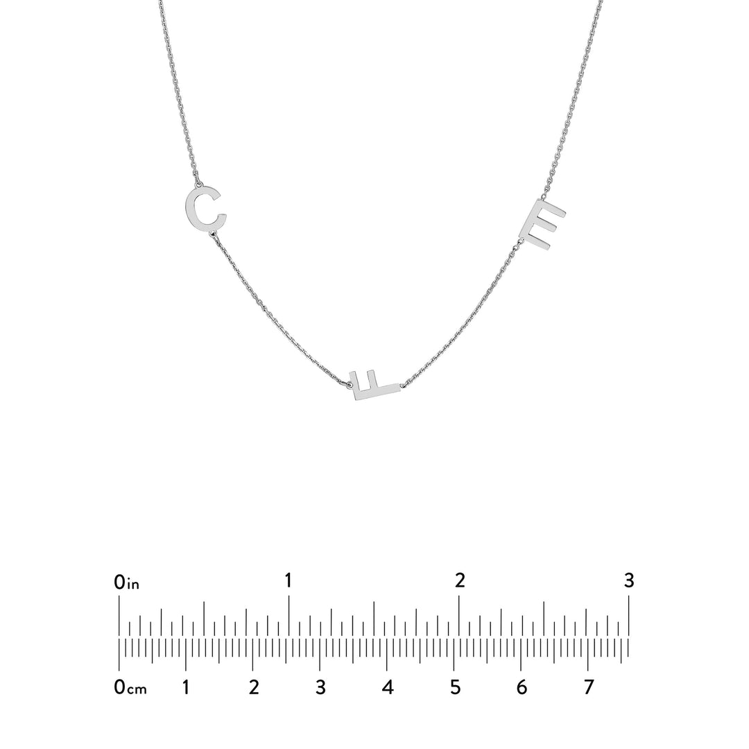 Block Initials Station Necklace