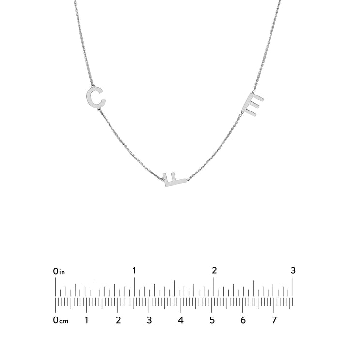 Block Initials Station Necklace