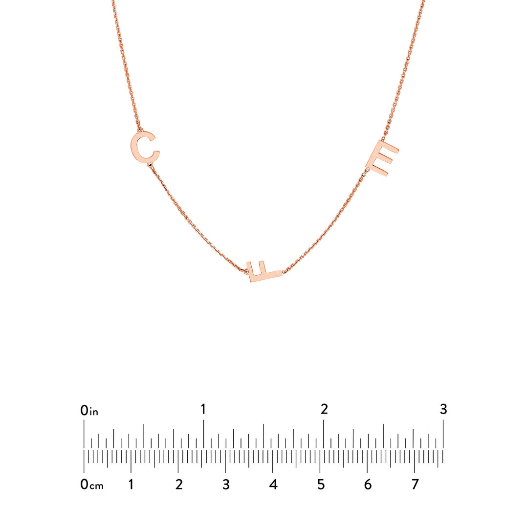 Block Initials Station Necklace