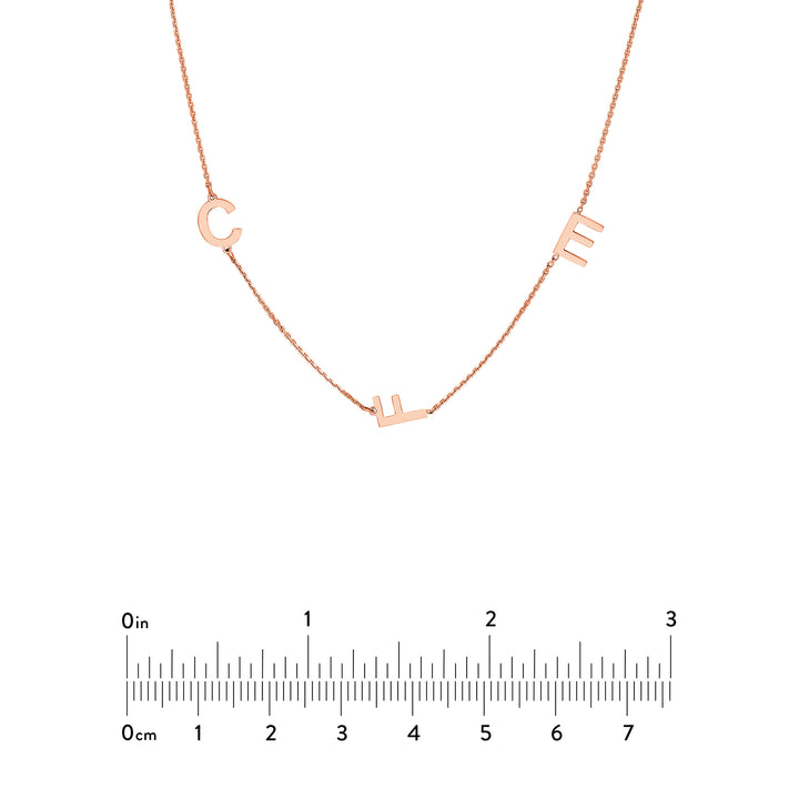 Block Initials Station Necklace